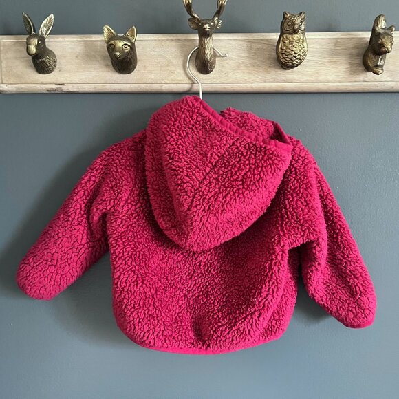 Primary Baby Raspberry Teddy Fleece Jacket - Picture 2 of 3